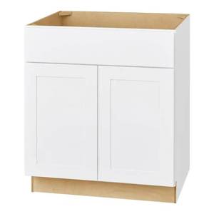 Avondale 30 in. W x 24 in. D x 34.5 in. H Ready to Assemble Plywood Shaker Sink Base Kitchen Cabinet in Alpine White Msrp $259.00