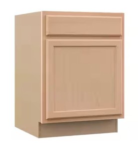 Hampton Bay Recessed Panel 24 in. W x 24 in. D x 34.5 in. H Assembled Base Kitchen Cabinet in Unfinished Msrp $137.00