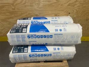 Knauf Insulation Lot of 4 Bags of- R38 Kraft Faced 16 in. x 48 in. Precut Fiberglass Insulation Batts, FloorAtticCeiling, Sound-Reducing USA Made MSRP $332