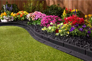 Vigoro 48 in.   3 in. x 3 in. Roman Brick Black Rubber Edging (6-Pack) Msrp $146.22 lot of 2