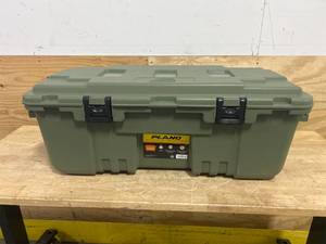 Plano 27-Gal. Hinged Storage Box in Olive Drab- with wheels