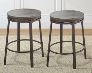 Steve Silver Portland Grey 24 in. Counter Stool (Set of 2)