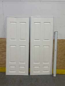 60 in. x 81 in. Colonial White Steel Prefinished Hardboard Panels Framed Interior Sliding Door