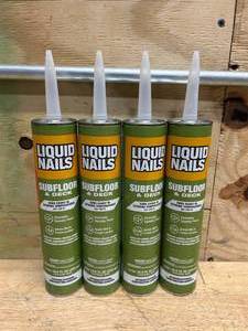 Liquid Nails Subfloor & Deck Acrylic Latex Construction Adhesive 10 oz (lot of 4)