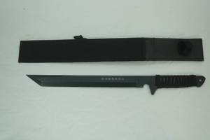 black full-tang ninja machete with sheath