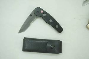 3 folding pocket knife and sheath