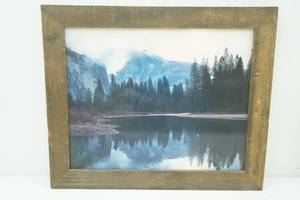 Vintage Framed Landscape Photo Print. 19.75x23.75