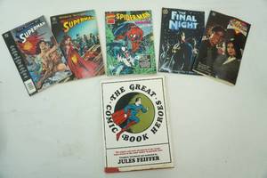 (1st edition) 1965 hardcover edition of The Great Comic Book Heroes by Jules Feiffer Vintage DC & Marvel Comics 5ct