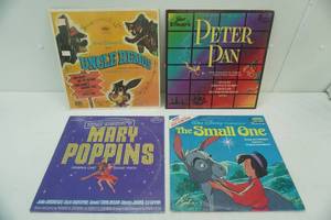 Vintage Walt Disney Vinyl Records (4ct)