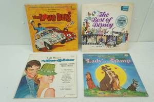 Vintage Walt Disney Vinyl Records (4ct)