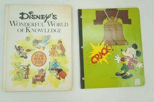 Vintage Hardcover 1978 Yearbook Disneys Wonderful World of Knowledge Series Vintage The Mickey Spirit Notebook (mostly full)