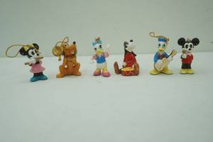 vintage ceramic Disney Character mini ornaments. Lot of 6