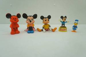 Vintage Mickey Mouse Rubber & Plastic Molded Figurines