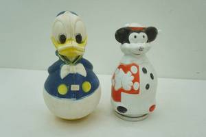 Vintage Donald roly-poly wobbler vintage 1966 Mickey Mouse plastic coin bank. Nabisco Puppet Cereal