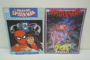 Vintage Spider Man Graphic Novels (2ct) Fear Itself 1992 Parallel Lives 1989