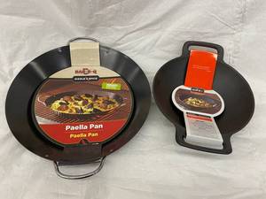Mr. Bar-B-Q Cast Iron Paella Pan & Wok Mixed Lot