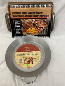 Box L - World Market Grill Skillet & Mr. Bar-B-Q Searing Topper Mixed Lot