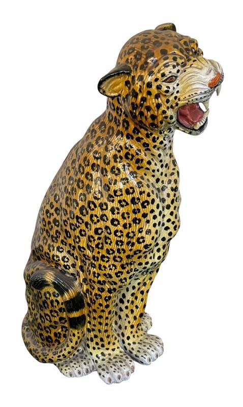 E - Mid-Century Hollywood Regency Leopard Sculpture for Sale in