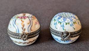 ULL - Vintage Limoges Hand-Painted Trinket Boxes (Lot of 2)