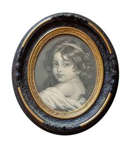 ULL - Childhood Etching After Greuze by Joseph Alfred Annedouche Framed