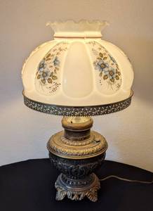 ULL - Hand Painted Glass & Brass Table Lamp