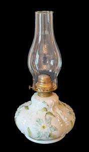 ULL - Vintage Consolidated Glass Milk Glass Oil Lamp
