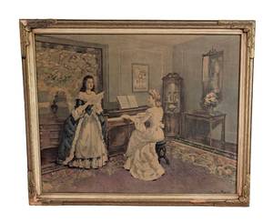 ULL - Francis Sydney Muschamp Rehearsal Victorian Print in Frame