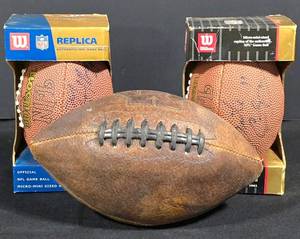 LL-L - Vintage Wilson NFL Footballs Mixed Lot
