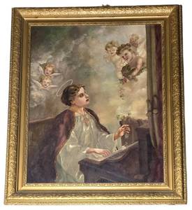 LL-ST1 - Framed Angelic Religious Original Painting