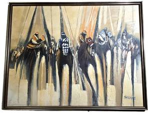 LL-ST1 - Ferrante Signed Abstract Equestrian Painting