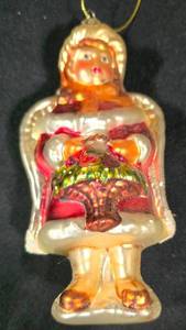 LL-L - Christopher Radko Angel With Bouquet Glass Ornament 6 Tall