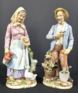LL-FR - Homco 8816 14-Inch Elderly Figurines (Lot of 2)