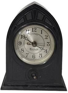 LL-FR - Vintage Havlin Electric Cathedral Alarm Clock, Bakelite Case