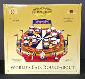 LL-L - Gold Label Collection Worlds Fair Roundabout Musical Teacups NIB