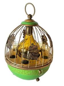 DR - Vintage Mid-Century Modern Musical Decanter Set in Bird Cage