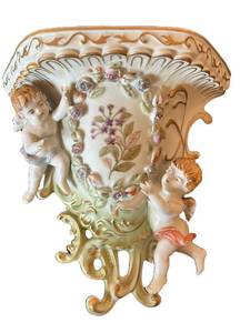 ULR - Lenwile Ardalt Cherub Angel Porcelain Wall Sconce #6962