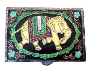 Sterling Silver Meenakari Elephant Trinket Box