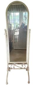 ULR - White Cheval Floor Mirror on Stand