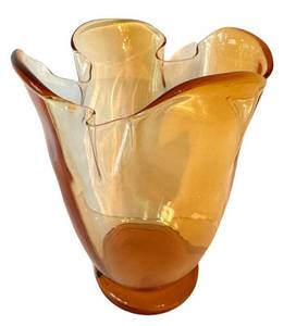 K - Art Glass Amber Vase