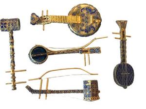 Vintage Miniature Persian Style Musical Instrument Set (Lot of 5)