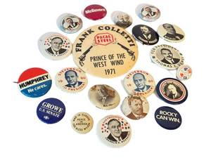Political Pinbacks and Pocket Watches Mixed Lot