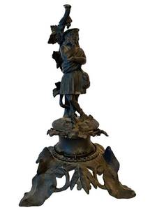 K - Vintage Metal Figure Sculpture 13 in - Needs Repair