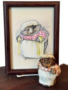 Beatrix Potter Mrs. Tiggy-Winkle Framed Artwork & Beswick Figure Mixed Lot