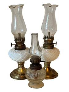 Vintage Miniature Oil Lamps (Lot of 3)
