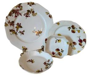 ULK - Antique Hand Painted Porcelain Dishes (Lot of 4)