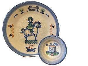 K - M.A. Hadley Birthday Plate & Bowl