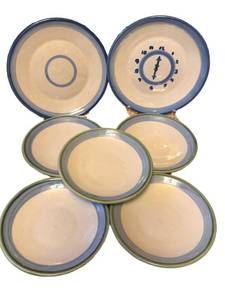 K - M.A. Hadley Pottery Blueberry Bouquet Plates (Lot of 7)