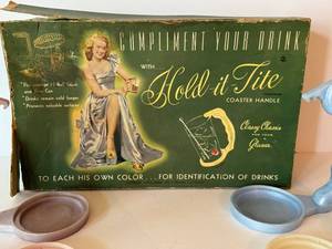 DR - Vintage Hold-It-Tite Coaster Handle Set (Lot of 4)