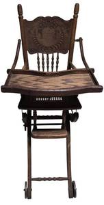 LL-ST1 - Vintage Convertible Wooden High Chair Stroller