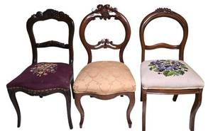 LL-ST1 - Antique Victorian Mahogany Balloon Back Side Chairs (Lot of 3)